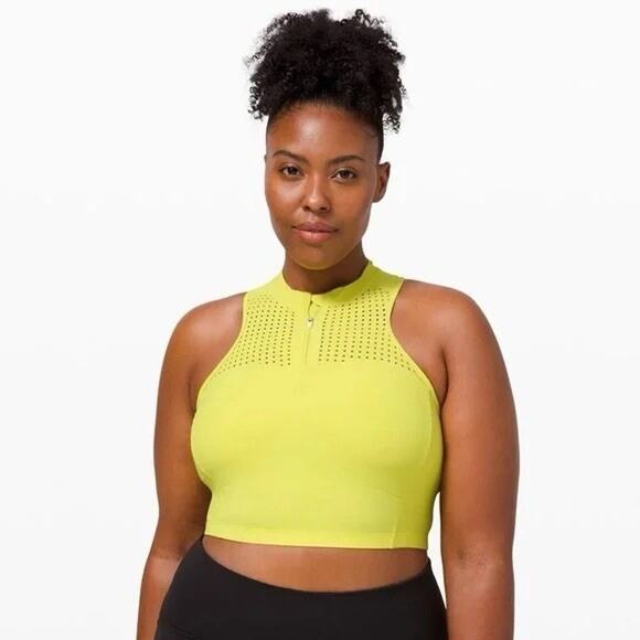Lululemon Unleash Strength Bra *Medium Support Yellow Serpentine Women's 10 - Picture 1 of 3
